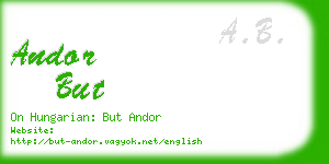 andor but business card